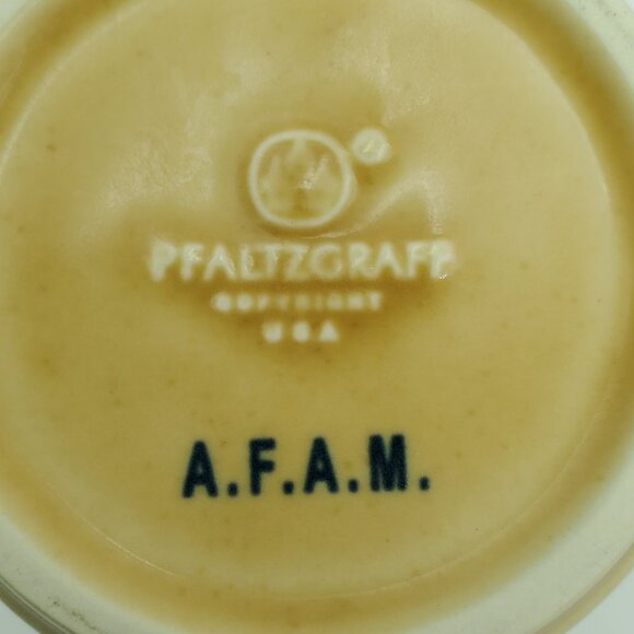 Pfaltzgraff America Mugs Dog Rooster Ostrich Partridge Stencil Mugs AFAM Stamp - Picture 5 of 9